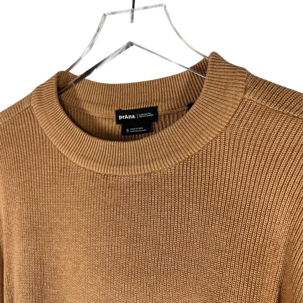 PRANA Desert Rose Earth Tones Brown Color Block Crewneck Sweater Size Small - Picture 3 of 7